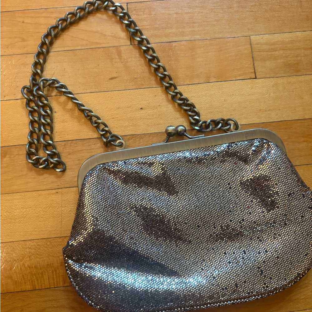 sparkly gold clutch bag by EXPRESS